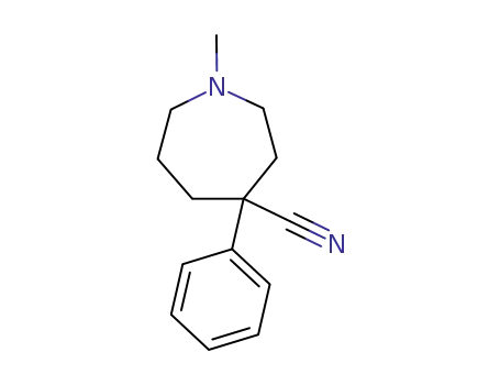 Molecular Structure of 6315-32-8 (1-methyl-4-phenylperhydroazepine-4-carbonitrile)