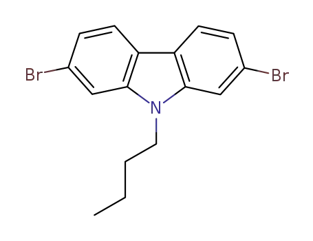Molecular Structure of 654675-88-4 (9H-Carbazole, 2,7-dibromo-9-butyl-)