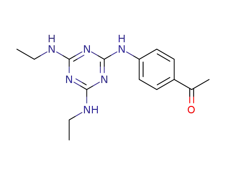 Molecular Structure of 840528-65-6 (Ethanone, 1-[4-[[4,6-bis(ethylamino)-1,3,5-triazin-2-yl]amino]phenyl]-)