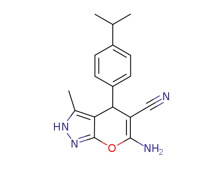 6-amino-2,4-dihydro-4-(4-isopropylphenyl)-3-methylpyrano[2,3-c]pyrazole-5-carbonitrile