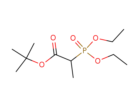Molecular Structure of 31460-03-4 (Propanoic acid, 2-(diethoxyphosphinyl)-, 1,1-dimethylethyl ester)