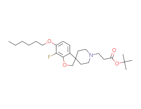 tert-butyl 3-{7-fluoro-6-(hexyloxy)-2H-spiro[1-benzofuran-3,4'-piperidine]-1'-yl}propanoate