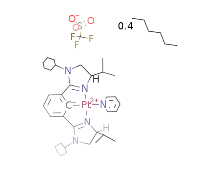 [(2,6-bis((S)-1-cyclohexyl-4-isopropyl-4,5-dihydro-1H-imidazol-2-yl)phenyl)Pt(pyridine)][OTf]*0.4C6H14