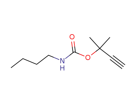 Molecular Structure of 59255-60-6 (Carbamic acid, butyl-, 1,1-dimethyl-2-propynyl ester (9CI))