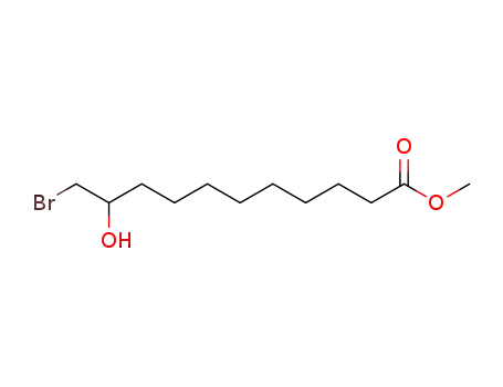 Molecular Structure of 34574-67-9 (Undecanoic acid, 11-bromo-10-hydroxy-, methyl ester)