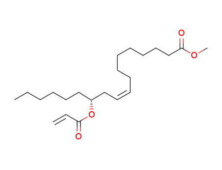 Molecular Structure of 14202-22-3 (9-Octadecenoic acid, 12-[(1-oxo-2-propenyl)oxy]-, methyl ester,
(9Z,12R)-)