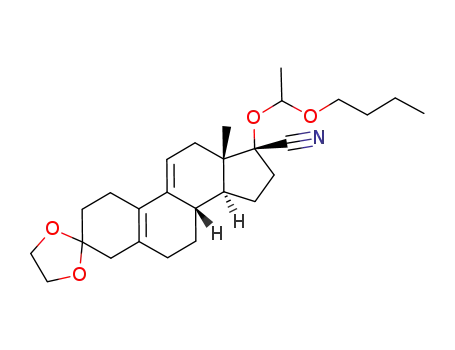17α-[(±)1-(1-n-butyloxyl)ethyl]oxyl-17β-cyano-3,3-(ethylene-dioxy)-19-norpregna-5(10),9(11)-diene