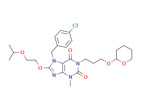 7-(4-chlorobenzyl)-8-(2-isopropoxyethoxy)-3-methyl-1-(3-(tetrahydro-2H-pyran-2-yloxy)propyl)-1H-purine-2,6(3H,7H)-dione