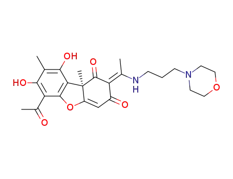 (2R,4E)-10-acetyl-11,13-dihydroxy-2,12-dimethyl-4-(1-{[2-(morpholin-4-yl)propyl]amino}ethylidene)-8-oxatricyclo[7.4.0.02,7]trideca-1(9),6,10,12-tetraene-3,5-dione