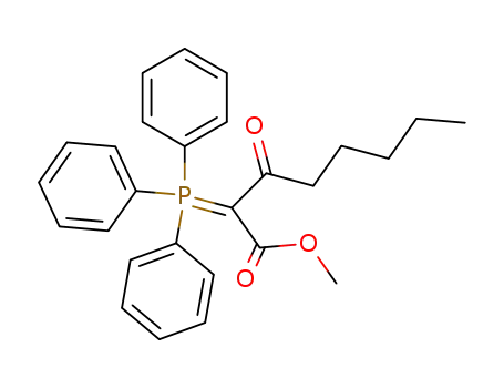 Molecular Structure of 63125-02-0 (Octanoic acid, 3-oxo-2-(triphenylphosphoranylidene)-, methyl ester)