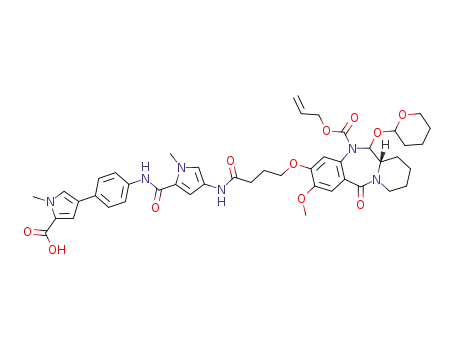 4-(4-(4-(4-(((6aS)-5-((allyloxy)carbonyl)-2-methoxy-12-oxo-6-((tetrahydro-2H-pyran-2-yl)oxy)-5,6,6a,7,8,9,10,12-octahydrobenzo[e]pyrido[1,2-a][1,4] diazepin-3-yl)oxy)butanamido)-1-methyl-1H-pyrrole-2- carboxamido)phenyl)-1-methyl-1H-pyrrole-2-carboxylic acid