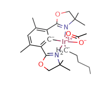 (2,6-bis(4,4-dimethyloxazolinyl)-3,5-dimethylphenyl)Ir(OAc)(CH2(CH2)3CH3)