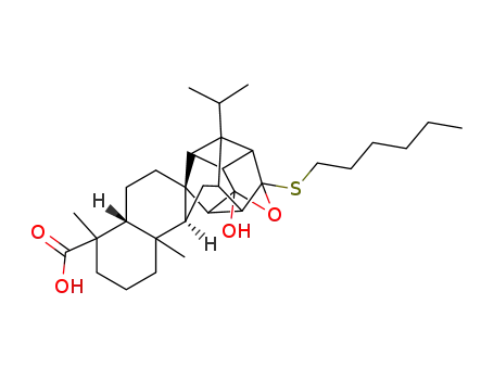 16-(hexylsulfanyl)-14-hydroxy-20-isopropyl-4,8-dimethyl-15-oxaoctacyclo[11.7.1.03,12.04,9.012,19.014,18.016,21.017,20]heneicosane-8-carboxylic acid