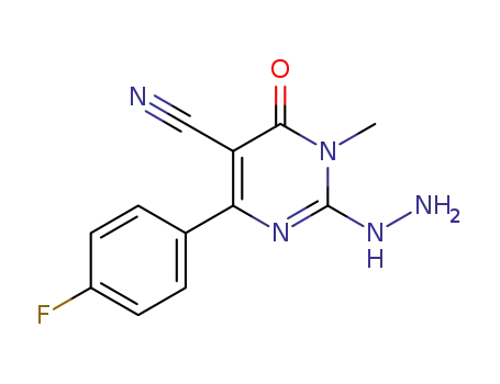 4-(4-fluorophenyl)-2-hydrazinyl-1-methyl-6-oxo-1,6-dihydropyrimidine-5-carbonitrile