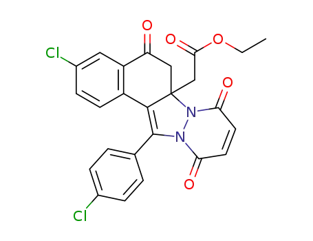 ethyl 2-(3-chloro-13-(4-chlorophenyl)-5,8,11-trioxo-6,6a,8,11-tetrahydro-5H-benzo[e]pyridazino[1,2-a]indazol-6a-yl)acetate