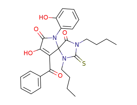 9-benzoyl-1,3-dibutyl-8-hydroxy-6-(2-hydroxyphenyl)-2-thioxo-1,3,6-triazaspiro[4.4]non-8-ene-4,7-dione