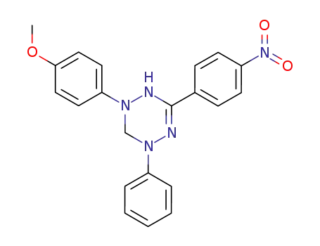 Molecular Structure of 96385-57-8 (1,2,4,5-Tetrazine,
1,2,5,6-tetrahydro-1-(4-methoxyphenyl)-3-(4-nitrophenyl)-5-phenyl-)