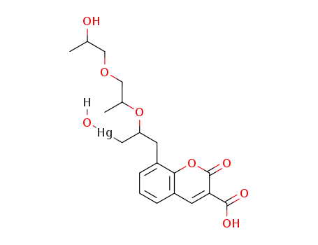 3-(3-carboxy-2-oxo-2H-chromen-8-yl)-2-[β-(2-hydroxy-propoxy)-isopropoxy]-propylmercury (1+); hydroxide