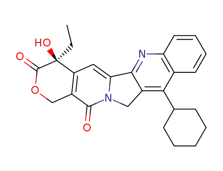 (S)-11-cyclohexyl-4-ethyl-4-hydroxy-1,12-dihydro-14H-pyrano-[3′,4′:6,7]indolizino[1,2-b]quinoline-3,14(4H)-dione