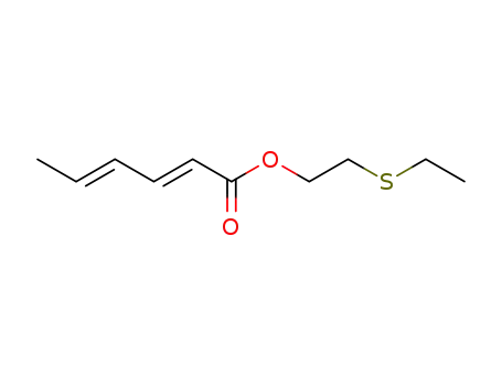 Molecular Structure of 88973-75-5 (2,4-Hexadienoic acid, 2-(ethylthio)ethyl ester, (E,E)-)