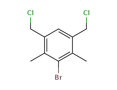 Molecular Structure of 79539-15-4 (Benzene, 3-bromo-1,5-bis(chloromethyl)-2,4-dimethyl-)