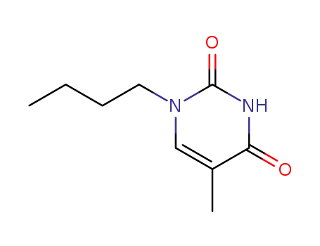 Molecular Structure of 15236-33-6 (2,4(1H,3H)-Pyrimidinedione, 1-butyl-5-methyl-)