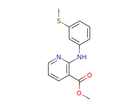 Molecular Structure of 95473-99-7 (3-Pyridinecarboxylic acid, 2-[[3-(methylthio)phenyl]amino]-, methyl ester)