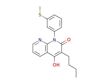 Molecular Structure of 89108-93-0 (1,8-Naphthyridin-2(1H)-one, 3-butyl-4-hydroxy-1-[3-(methylthio)phenyl]-)