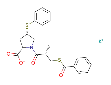 Molecular Structure of 81938-42-3 (L-Proline,1-[(2S)-3-(benzoylthio)-2-methyl- 1-oxopropyl]-4-(phenylthio)-,potassium salt,(4S)- )