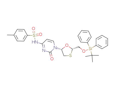 cis-2-<<(tert-butyldiphenylsilyl)oxy>methyl>-5-4-(p-tolylsulfonyl)cytosin-1'-yl>-1,3-oxathiolane