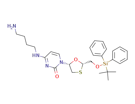 cis-2-<(tert-butyldiphenyl)silyloxymethyl>-5-4-(4-aminobutyl)cytosin-1'-yl>-1,3-oxathiolane