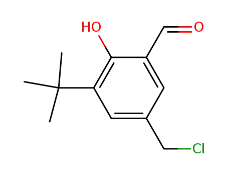 Molecular Structure of 183017-88-1 (Benzaldehyde, 5-(chloromethyl)-3-(1,1-dimethylethyl)-2-hydroxy-)