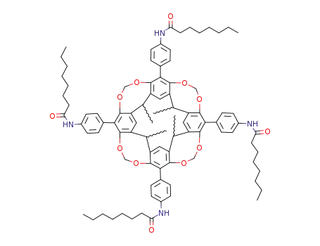 7,11,15,28-tetrakis(4-n-octanoylamidophenyl)-1,21,23,25-tetraundecyl 2,20:3,19-dimetheno-1H,21H,23H,25H-bis[1,3]dioxocino[5,4-i:5',4'-i']benzo[1,2-d:5,4-d']bis[1,3]benzodioxin