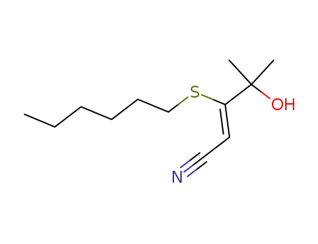 (Z)-3-Hexylsulfanyl-4-hydroxy-4-methyl-pent-2-enenitrile