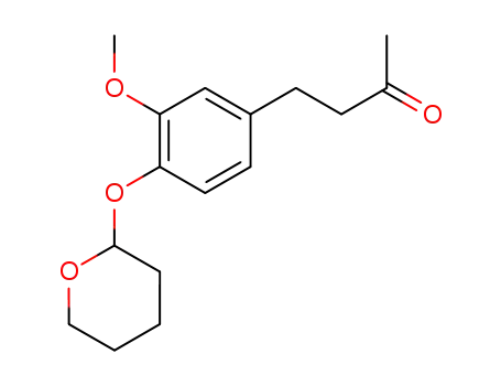 Molecular Structure of 223801-42-1 (2-Butanone, 4-[3-methoxy-4-[(tetrahydro-2H-pyran-2-yl)oxy]phenyl]-)