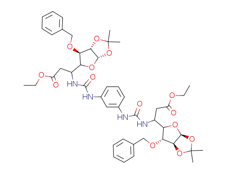 3-((3aS,6R,6aS)-6-Benzyloxy-2,2-dimethyl-tetrahydro-furo[2,3-d][1,3]dioxol-5-yl)-3-[3-(3-{3-[1-((3aS,6R,6aS)-6-benzyloxy-2,2-dimethyl-tetrahydro-furo[2,3-d][1,3]dioxol-5-yl)-2-ethoxycarbonyl-ethyl]-ureido}-phenyl)-ureido]-propionic acid ethyl ester