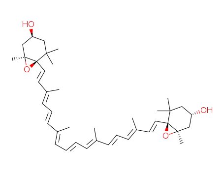 Molecular Structure of 80629-24-9 (β,β-Carotene-3,3'-diol, 5,6:5',6'-diepoxy-5,5',6,6'-tetrahydro-, (3S,3'S,5R,5'S,6S,6'R)-)