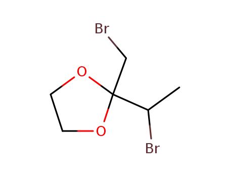 Molecular Structure of 20599-03-5 (1,3-Dioxolane, 2-(1-bromoethyl)-2-(bromomethyl)-)