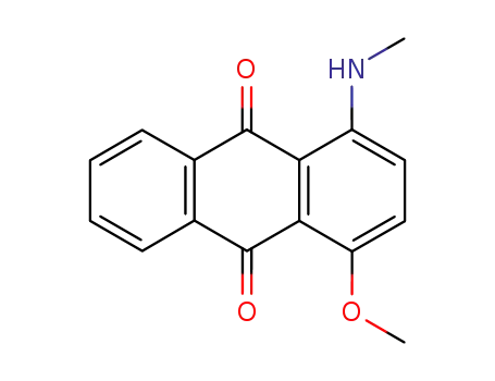 Molecular Structure of 54559-02-3 (9,10-Anthracenedione, 1-methoxy-4-(methylamino)-)