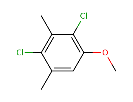 Molecular Structure of 23400-00-2 (Benzene, 2,4-dichloro-1-methoxy-3,5-dimethyl-)