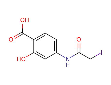 Molecular Structure of 4323-00-6 (4-IODOACETAMIDOSALICYLIC ACID)