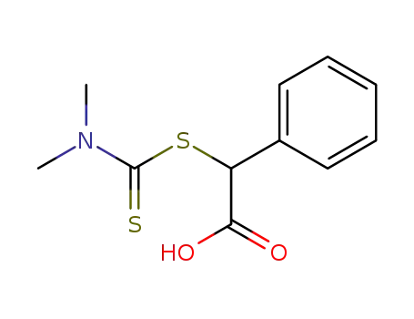 Molecular Structure of 58007-81-1 (Benzeneacetic acid, a-[[(dimethylamino)thioxomethyl]thio]-)