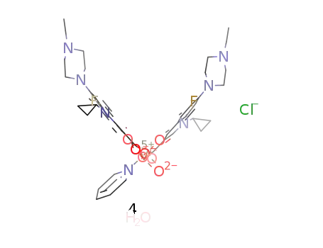 bis[1-cyclopropyl-7-(4-ethyl-piperazin-1-yl)-6-fluoro-4-oxo-1,4-dihydro-quinoline-3-carboxylato]pyridineoxo vanadium chloride tetrahydrate