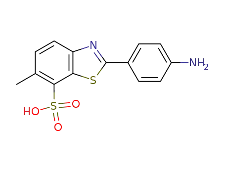 Molecular Structure of 130-17-6 (2-(4-Aminophenyl)-6-methyl-1,3-benzothiazole-7-sulfonic acid)