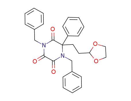 6-(2-(1,3-dioxolan-2-yl)ethyl)-1,4-dibenzyl-6-phenylpiperazine-2,3,5-trione