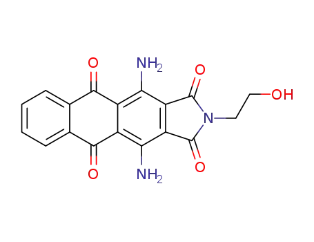Molecular Structure of 3319-48-0 (1H-Naphth[2,3-f]isoindole-1,3,5,10(2H)-tetrone,
4,11-diamino-2-(2-hydroxyethyl)-)
