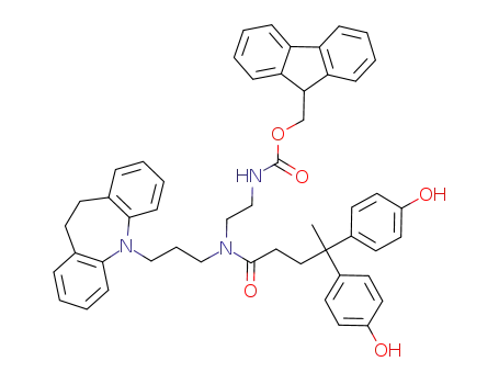 (9H-fluoren-9-yl)methyl (2-(N-(3-(10,11-dihydro-5H-dibenzo[b,f]azepin-5-yl)propyl)-4,4-bis(4-hydroxyphenyl)pentanamido)ethyl)carbamate