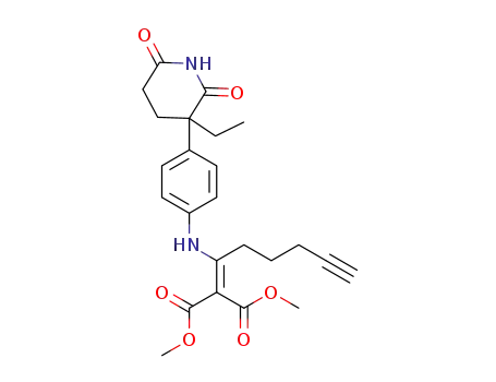 dimethyl 2-(1-((4-(3-ethyl-2,6-dioxopiperidin-3-yl)phenyl)amino)hex-5-yn-1-ylidene)malonate