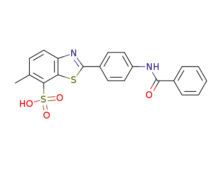 2-[4-(2-benzamido)phenyl]-6-methylbenzothiazole-7-sulfonic acid
