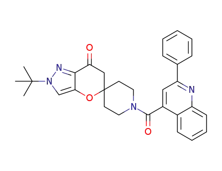 2’-(tert-butyl)-1-(2-phenylquinoline-4-carbonyl)-2'H-spiro[piperidine-4,5'-pyrano[3,2-c]pyrazol]-7'(6'H)-one